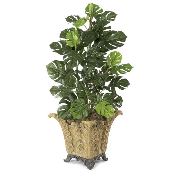 42 inch Artificial Split Leaf Philodendron: Potted - OVERSTOCK