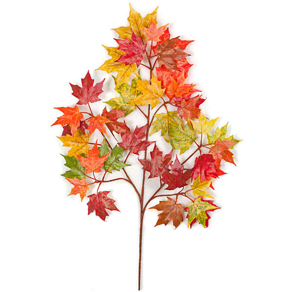 22 Inch Red, Yellow, And Green Canadian Maple Branch (set Of 24)