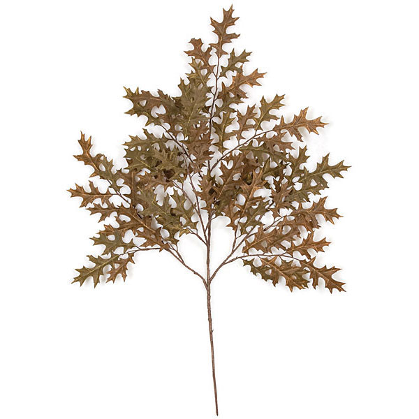 27 Inch Artificial Brown Pin Oak Branch (set Of 12)