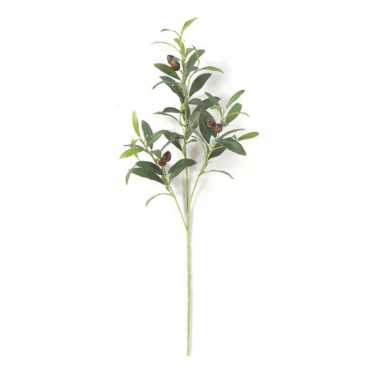 26 inch Artificial Olive Branch with Wine Red/Black Olives (Set of 12) - CLOSEOUT