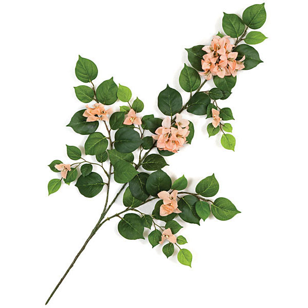 31 inch Artificial Peach Bougainvillea Branch (Set of 12)