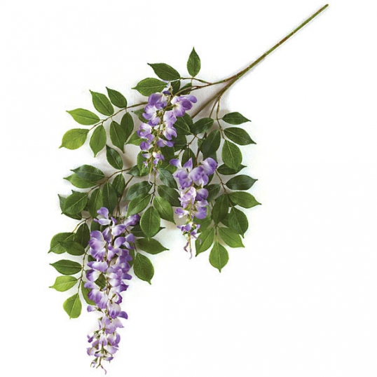 27 inch Artificial Purple Wisteria Branch (Set of 12)
