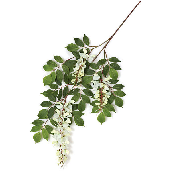 27 inch Artificial White Wisteria Branch (Set of 12)