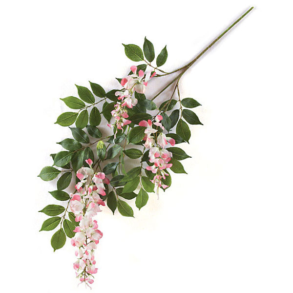 27 inch Artificial Pink Wisteria Branch (Set of 12)