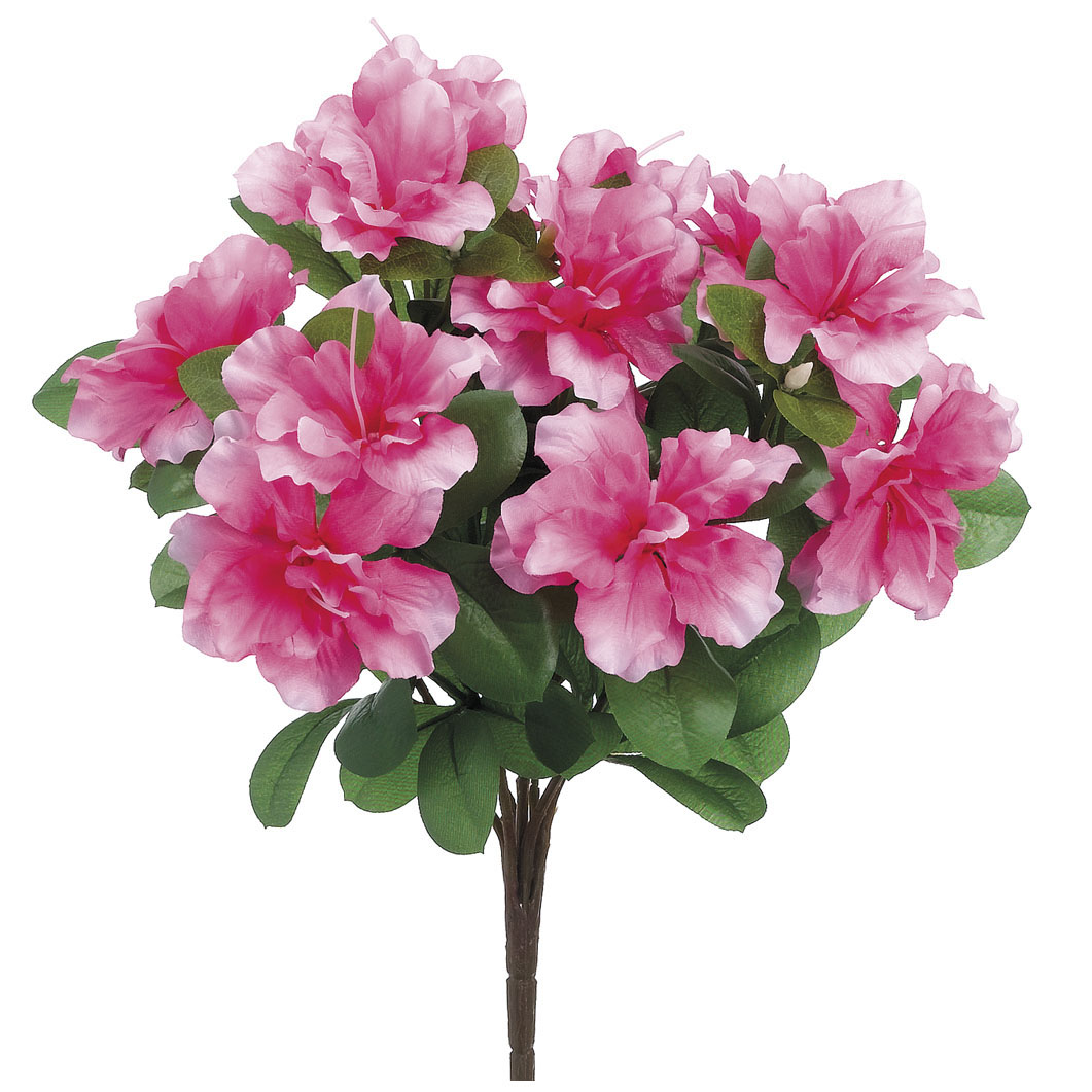 15 inch Artificial Outdoor Cerise Azalea Bush: Limited UV | FBA225-CE