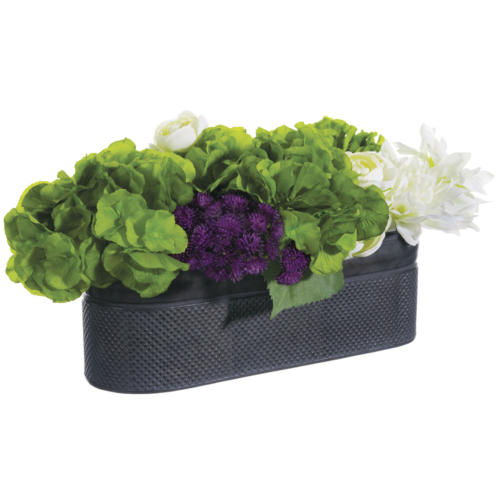 ALL1752 19 inch Artificial Mixed Flower Arrangement Tin Ov sku ALL1752