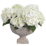 21 inch Artificial White Hydrangea Arrangement in Fiber Cement