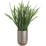 28 inch Cymbidium Orchid Foliage in Iron/Wood Planter
