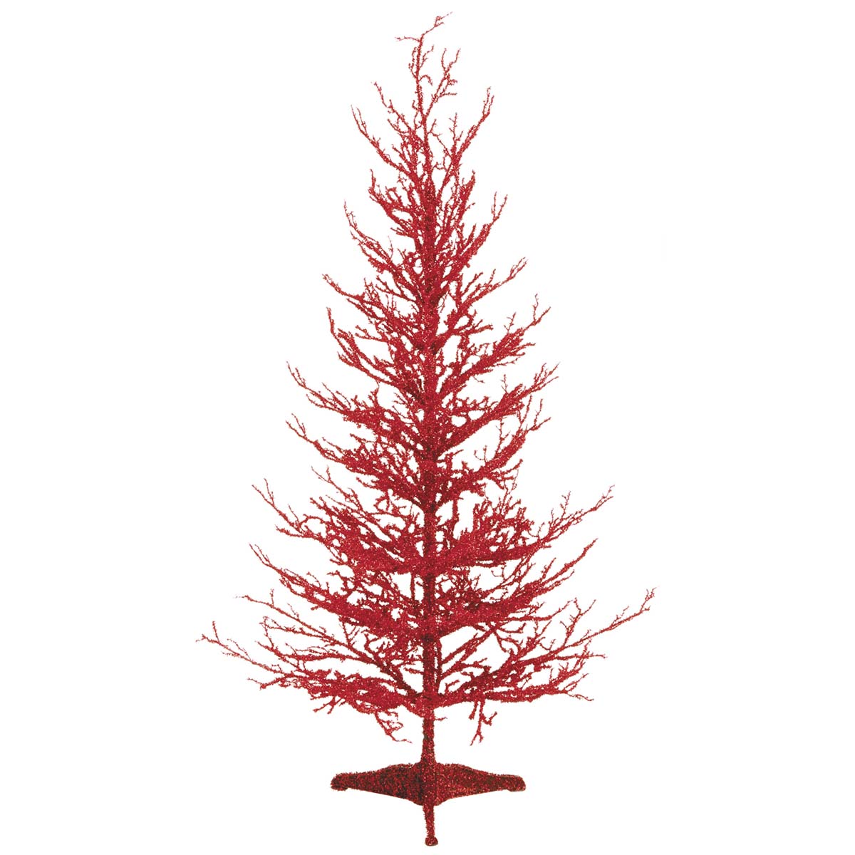 39 Inch Red Glitter Twig Tree: Unlit - Closeout