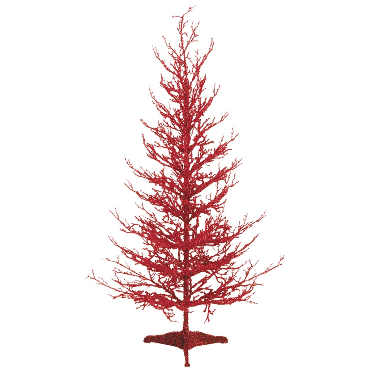 39 inch Red Glitter Twig Tree: Unlit - CLOSEOUT
