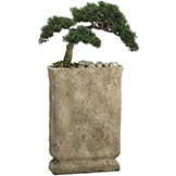 32 inch Artificial Cedar Bonsai in Cement Pot