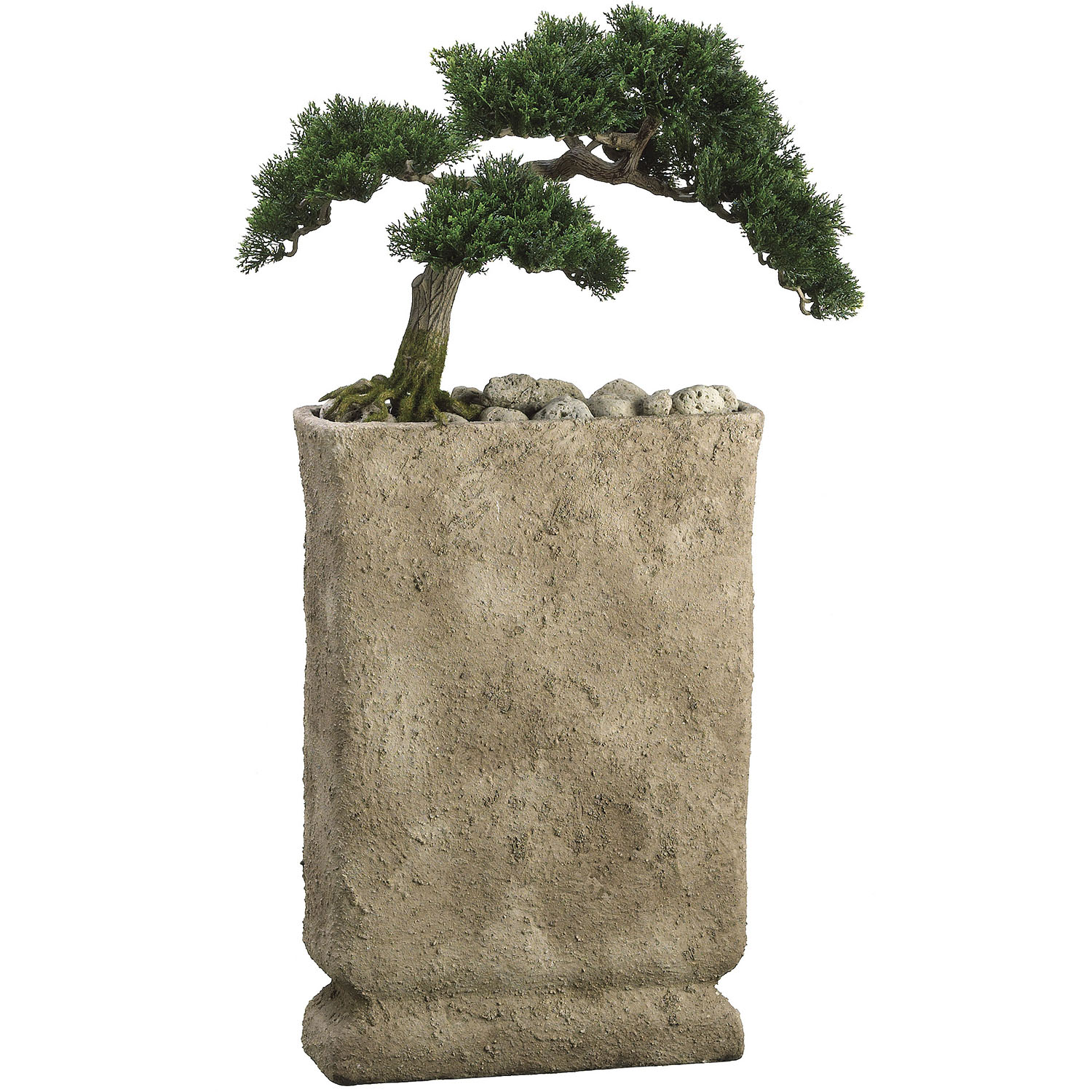 32 Inch Artificial Cedar Bonsai In Cement Pot