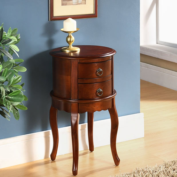 Twin Drawer Round Hall Table