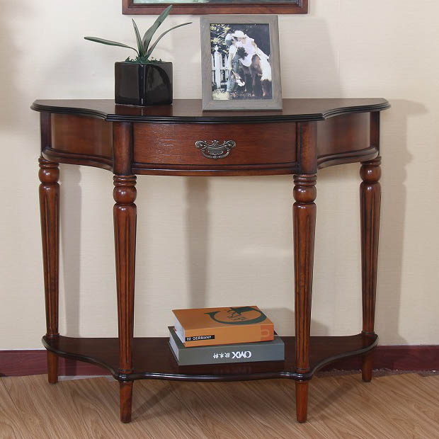 Console Display Table with Cherry Finish