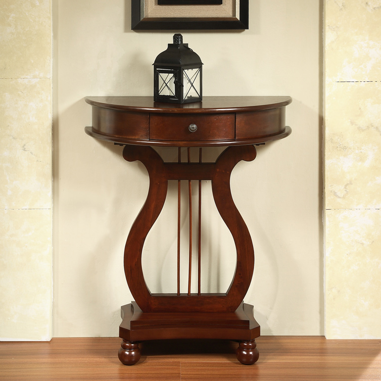 Console Harp Table with Cherry Finish