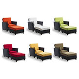 Rattan Deep Chair and Ottoman Set
