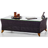 Rattan Coffee Table with Glass Top