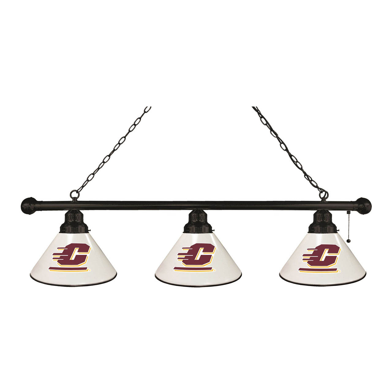 Central Michigan 3 Shade Billiard Light