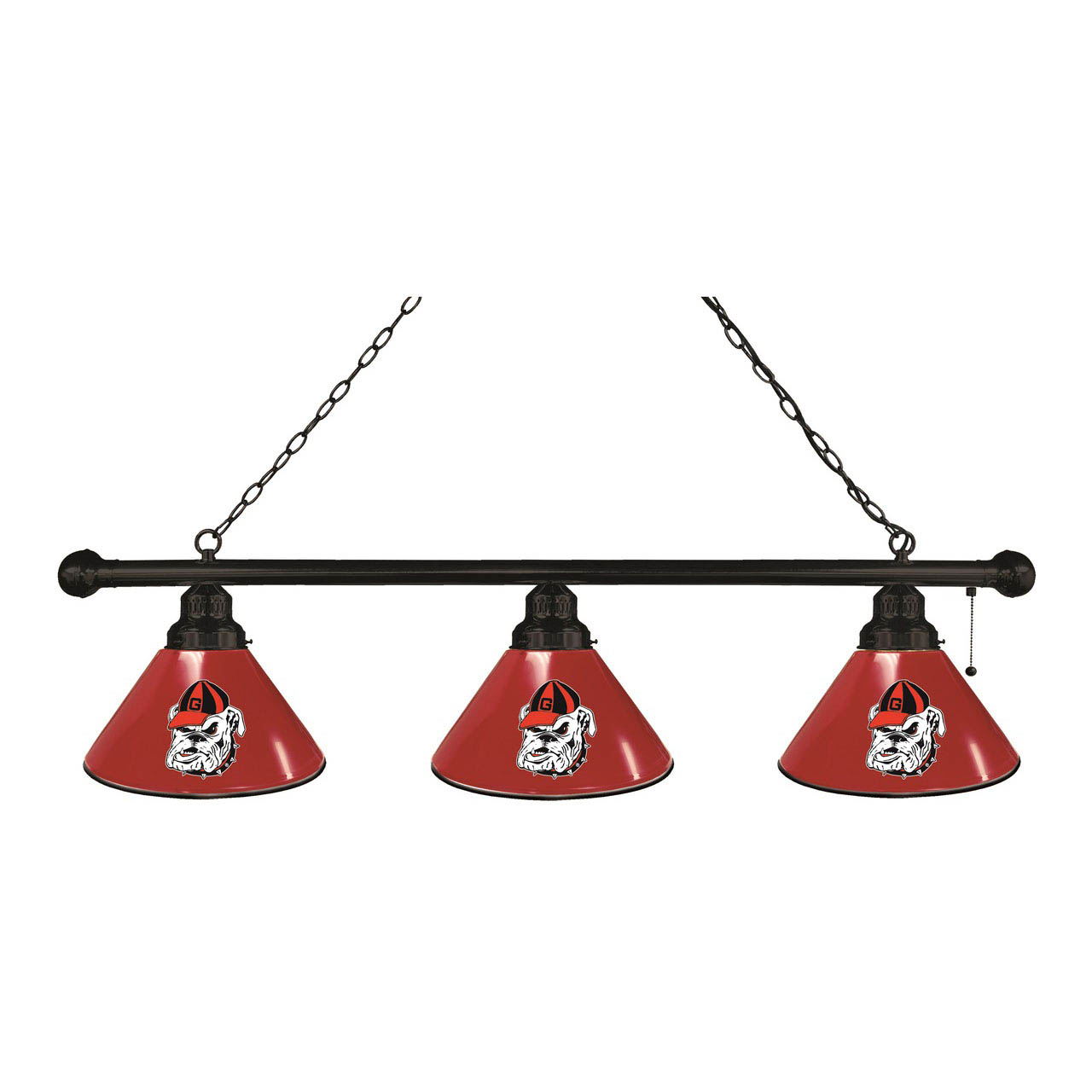 Georgia Bulldog 3 Shade Billiard Light