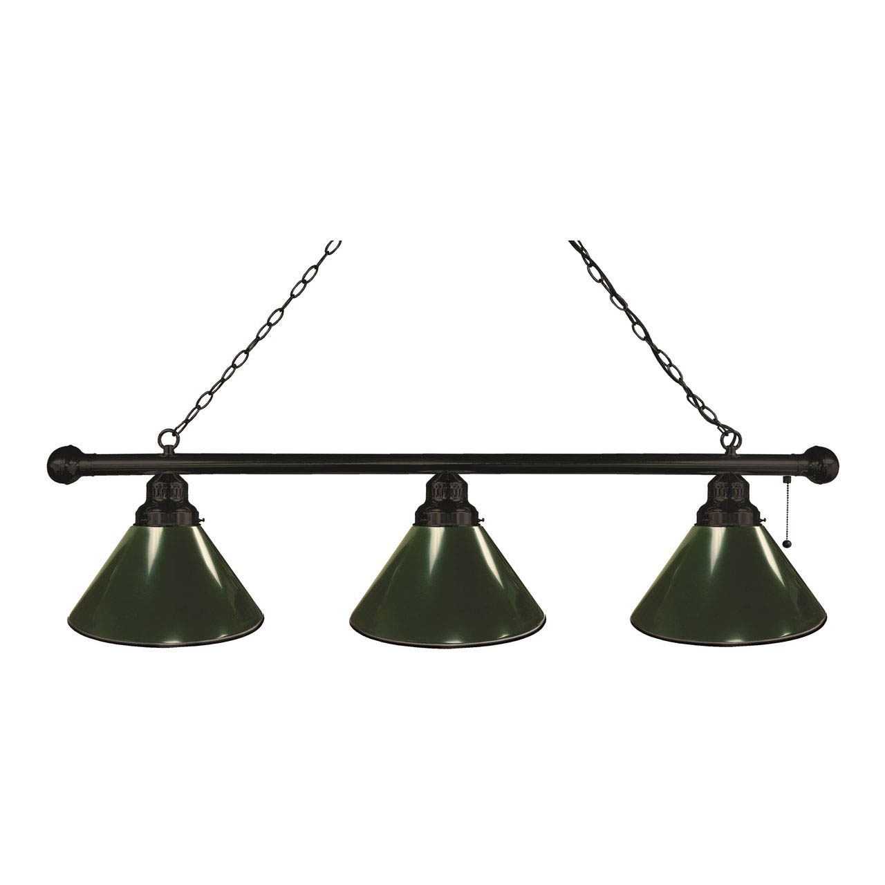 Green 3 Shade Billiard Light