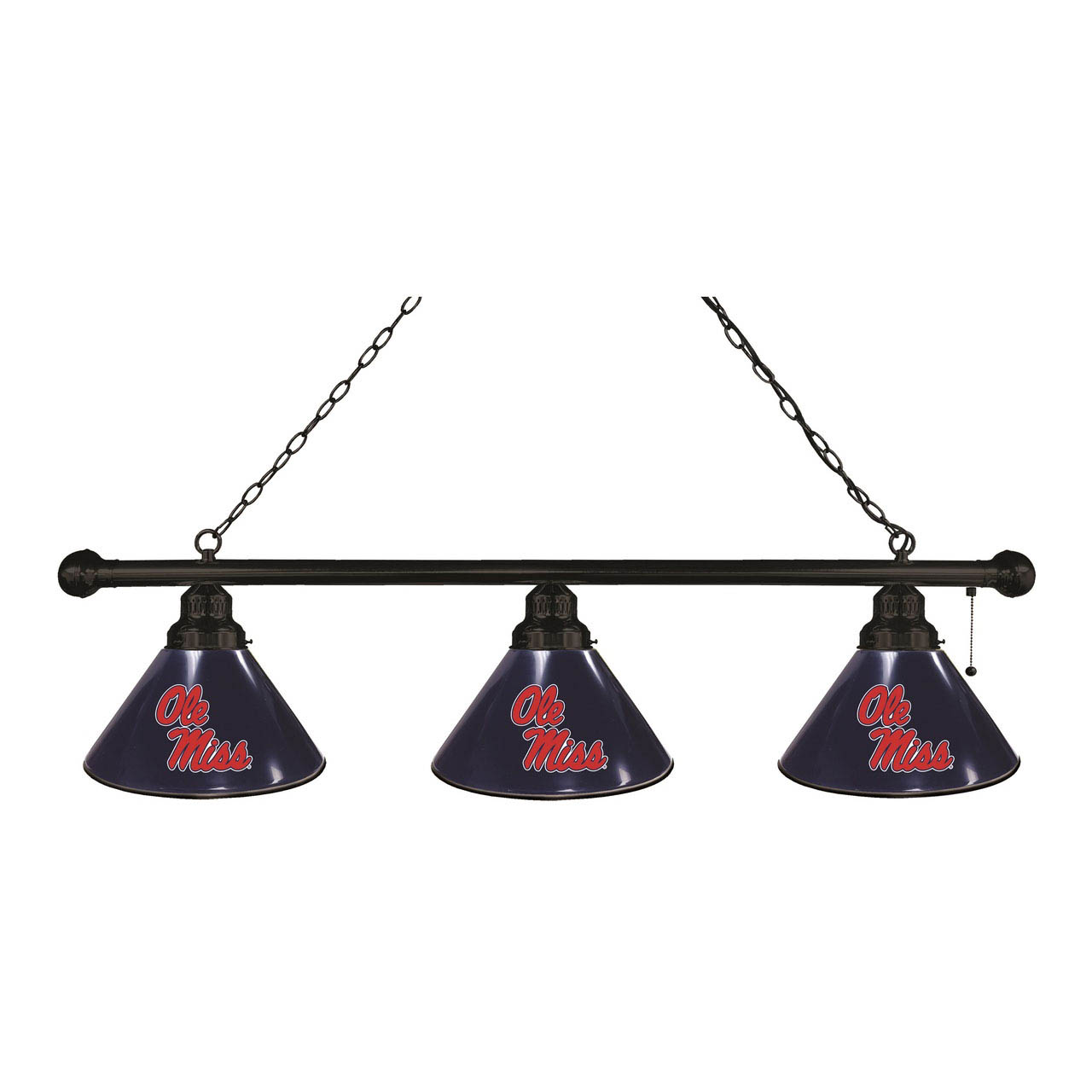 Ole Miss 3 Shade Billiard Light