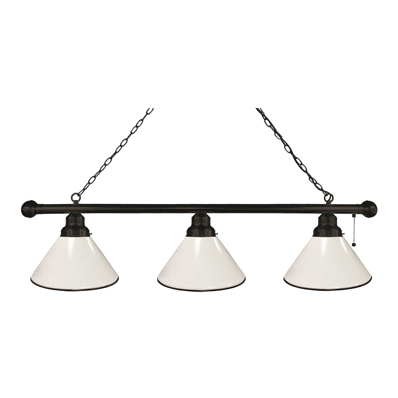 White 3 Shade Billiard Light