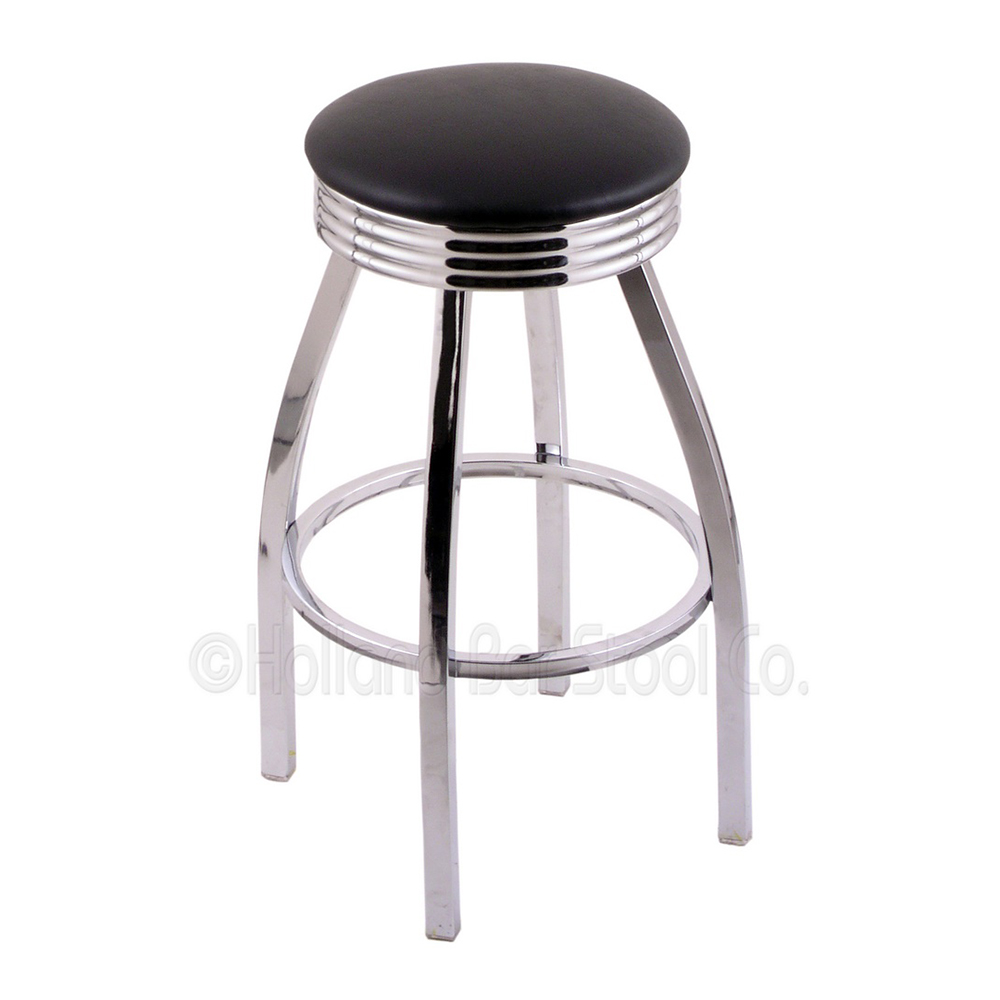 inch Chrome Swivel Bar Stool with Cushion