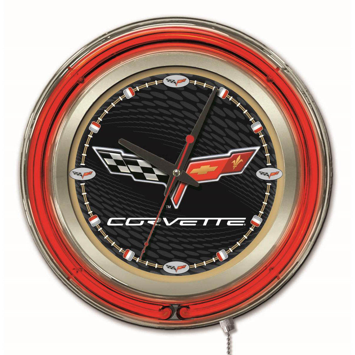 15 inch Corvette - C6 Neon Clock: Black/Gold