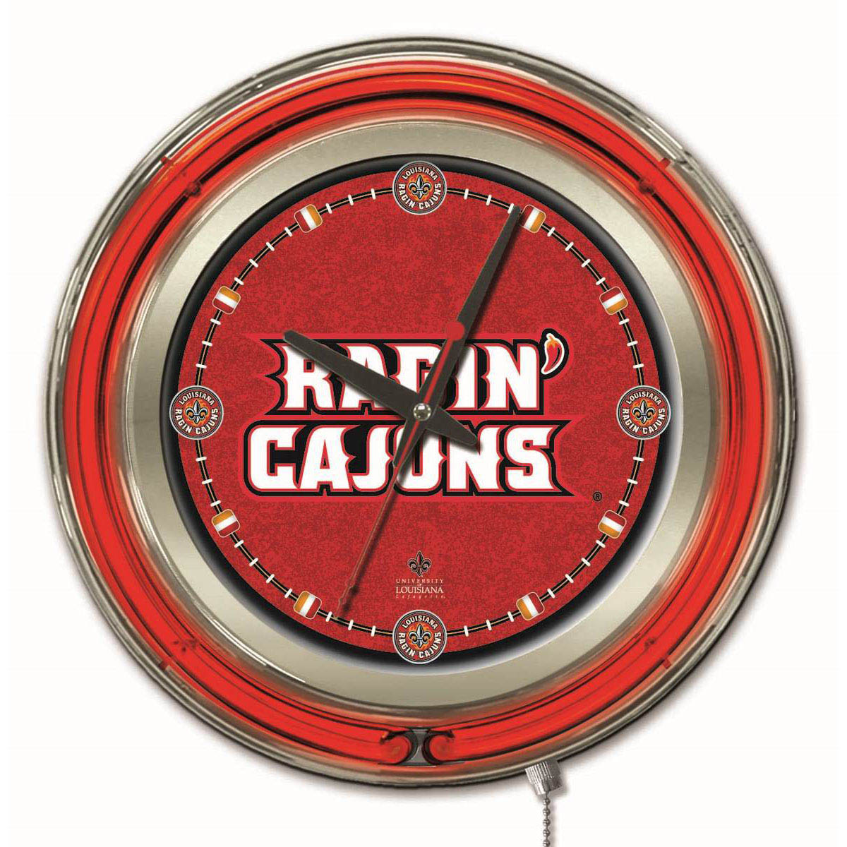 inch Louisiana Lafayette Neon Clock