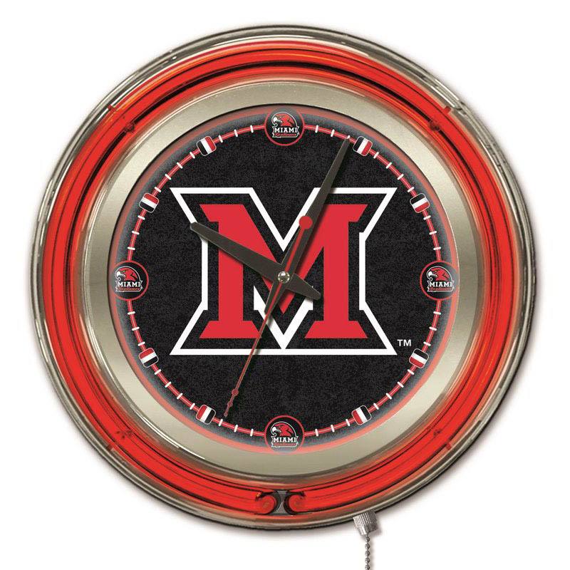 inch Miami of Ohio Neon Clock