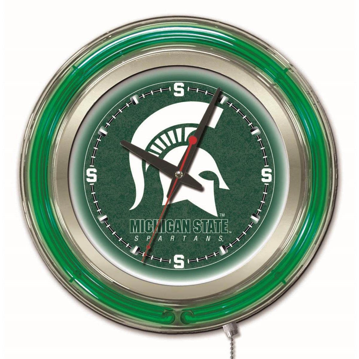 inch Michigan State Neon Clock