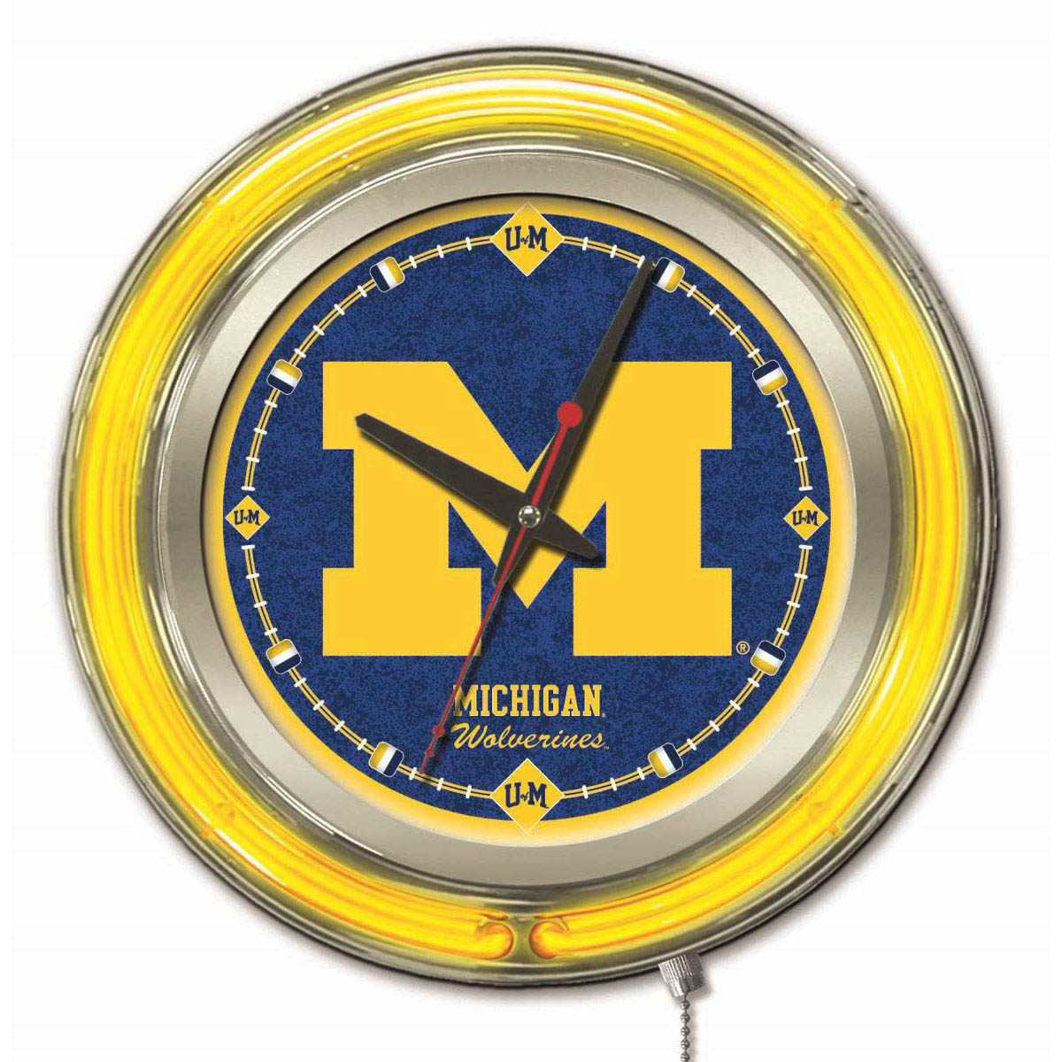 inch Michigan Neon Clock
