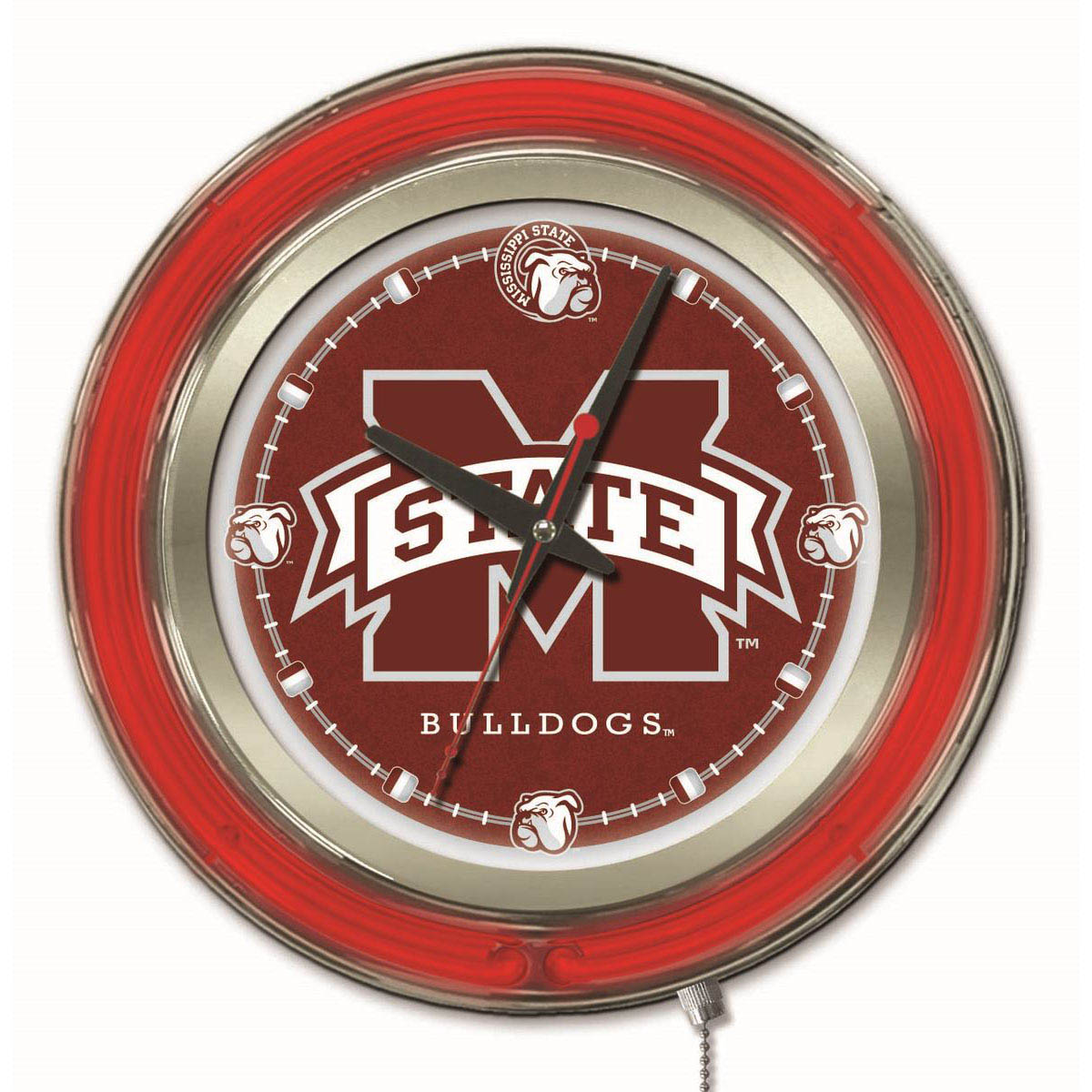 inch Mississippi State Neon Clock