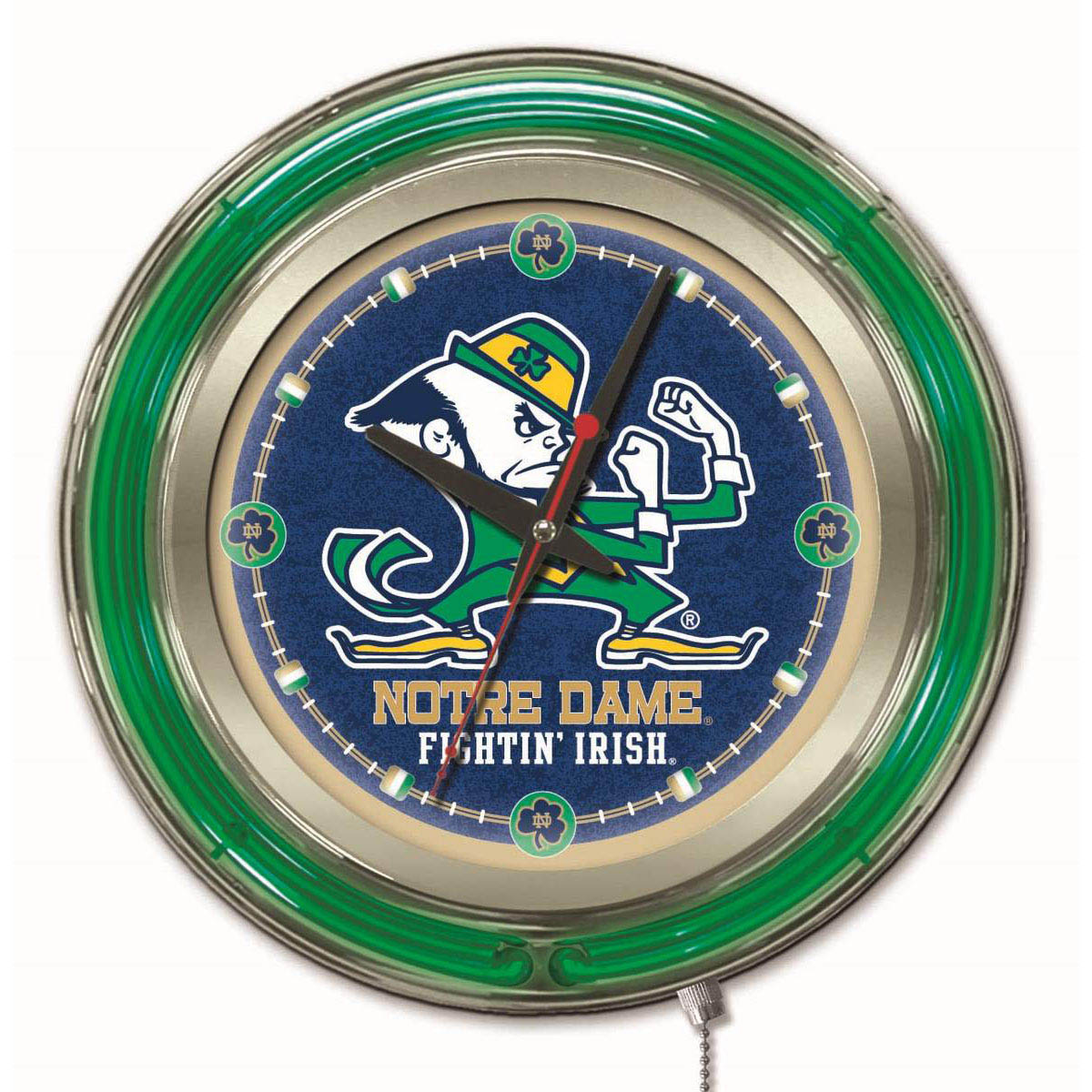 inch Notre Dame Leprechaun Neon Clock