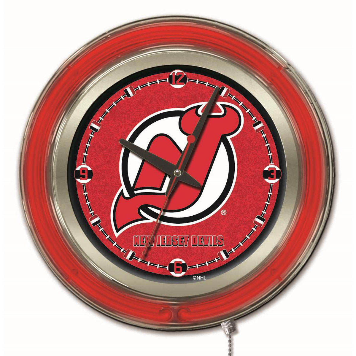 inch New Jersey Devils Neon Clock