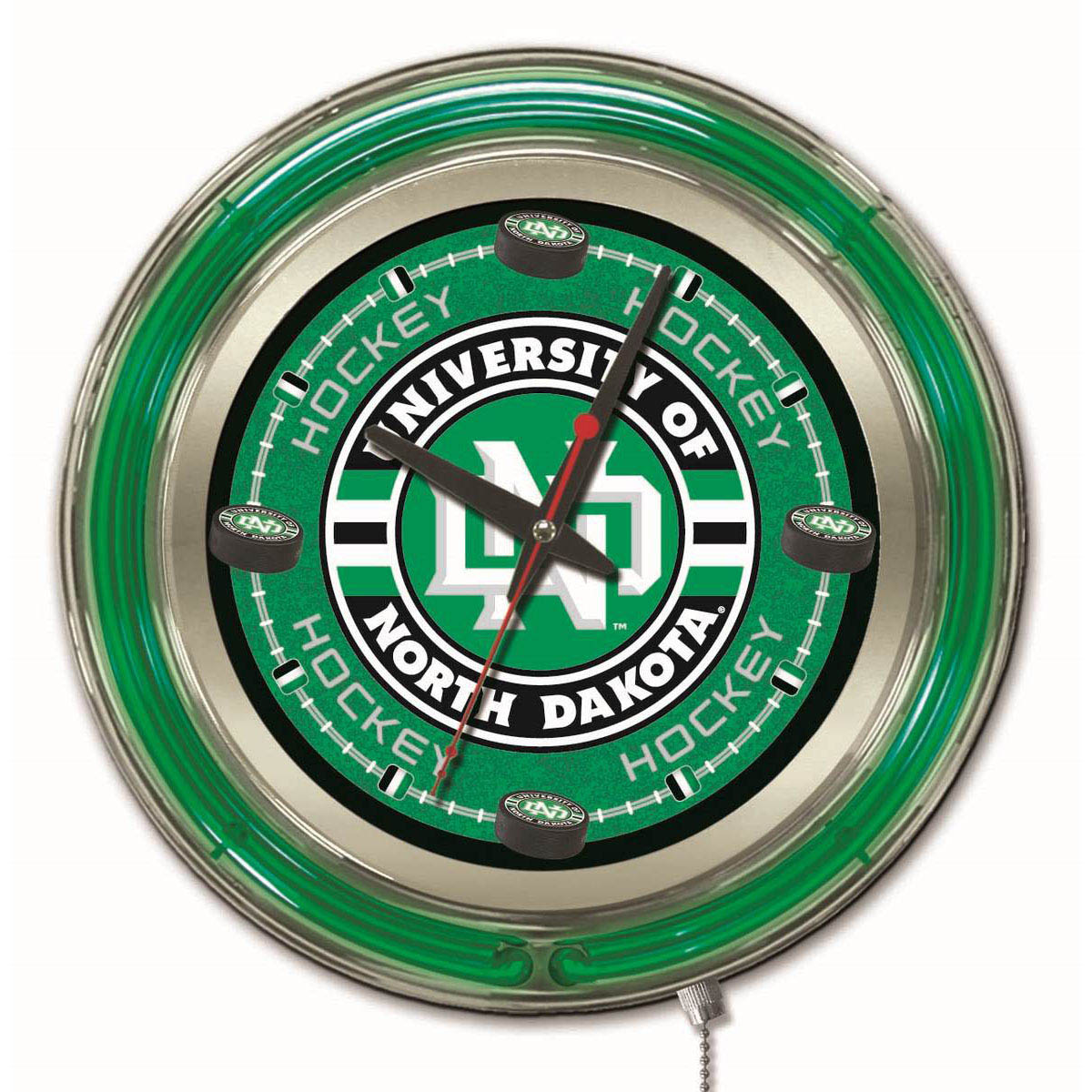 inch North Dakota Hockey Neon Clock