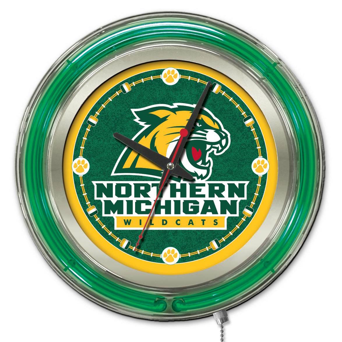 inch Northern Michigan Neon Clock