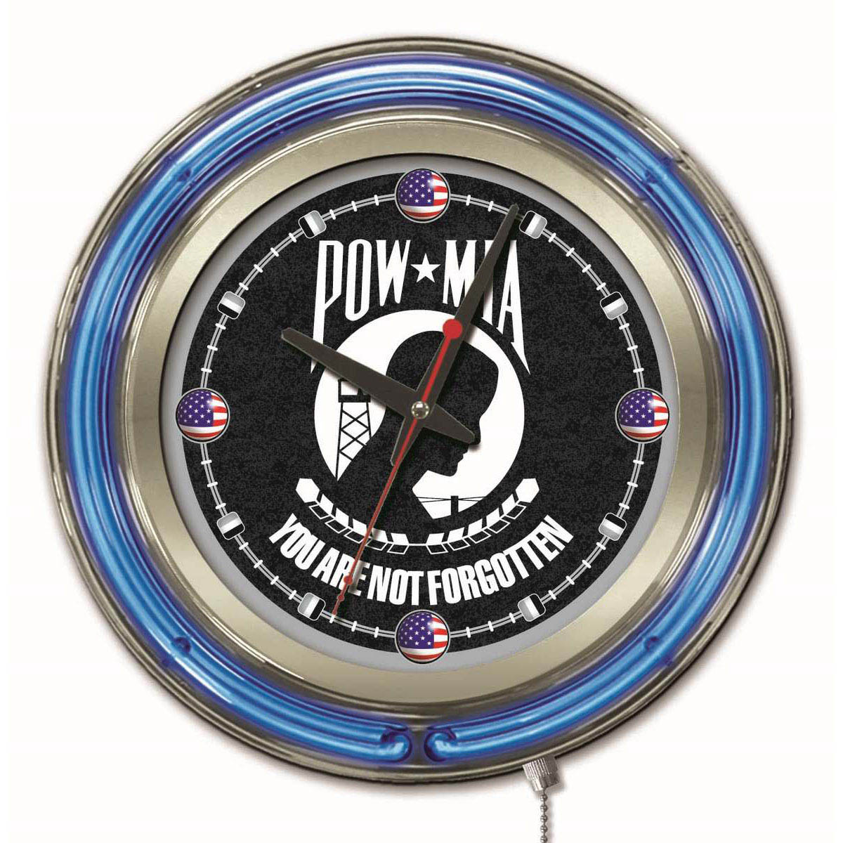 inch POW MIA Neon Clock