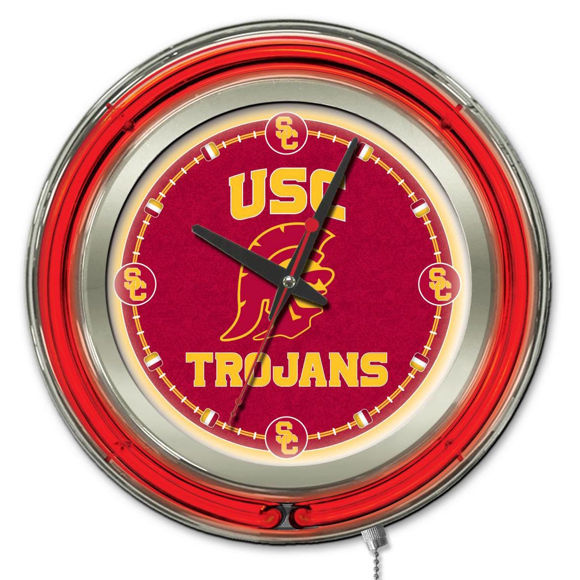inch USC Trojans Neon Clock