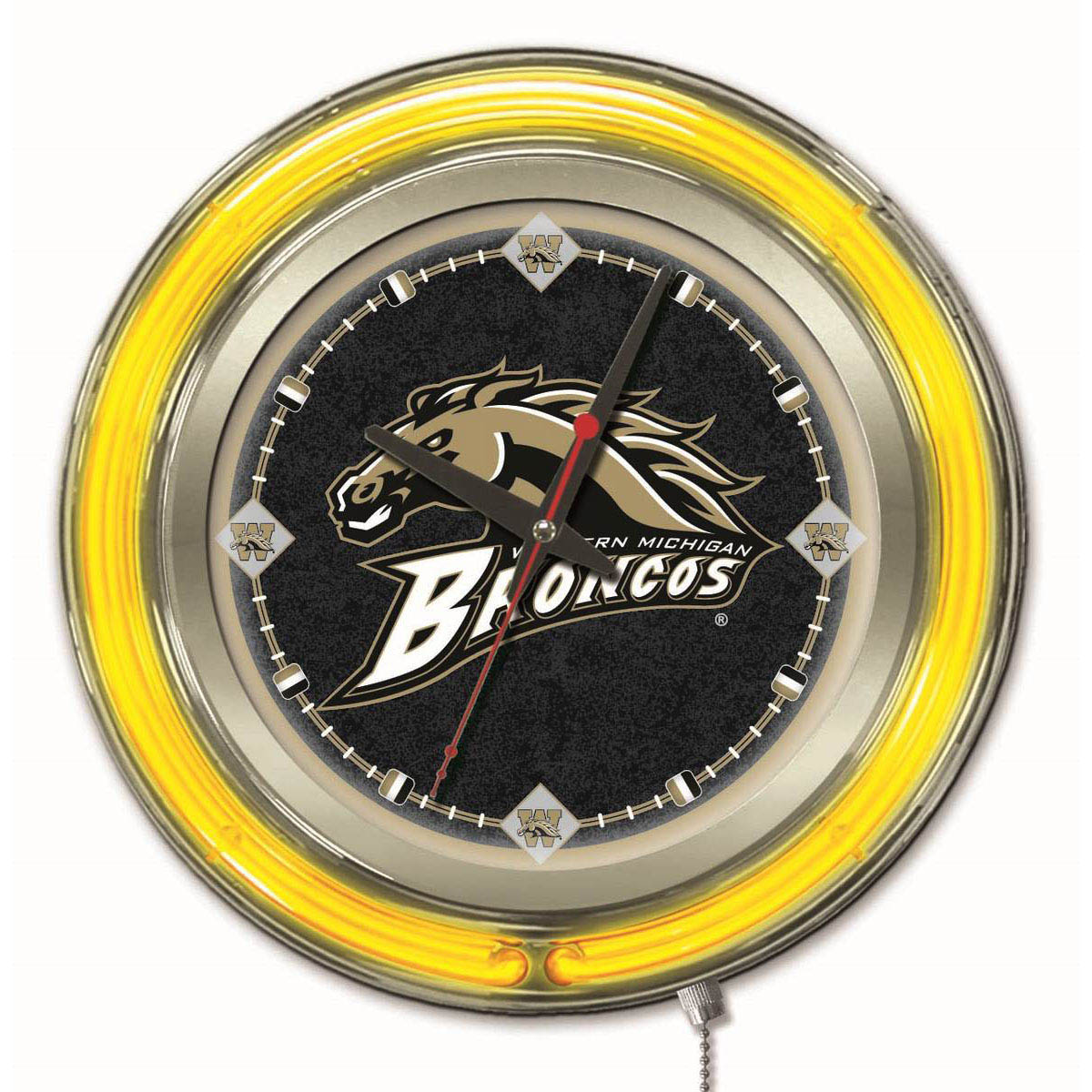 inch Western Michigan Neon Clock