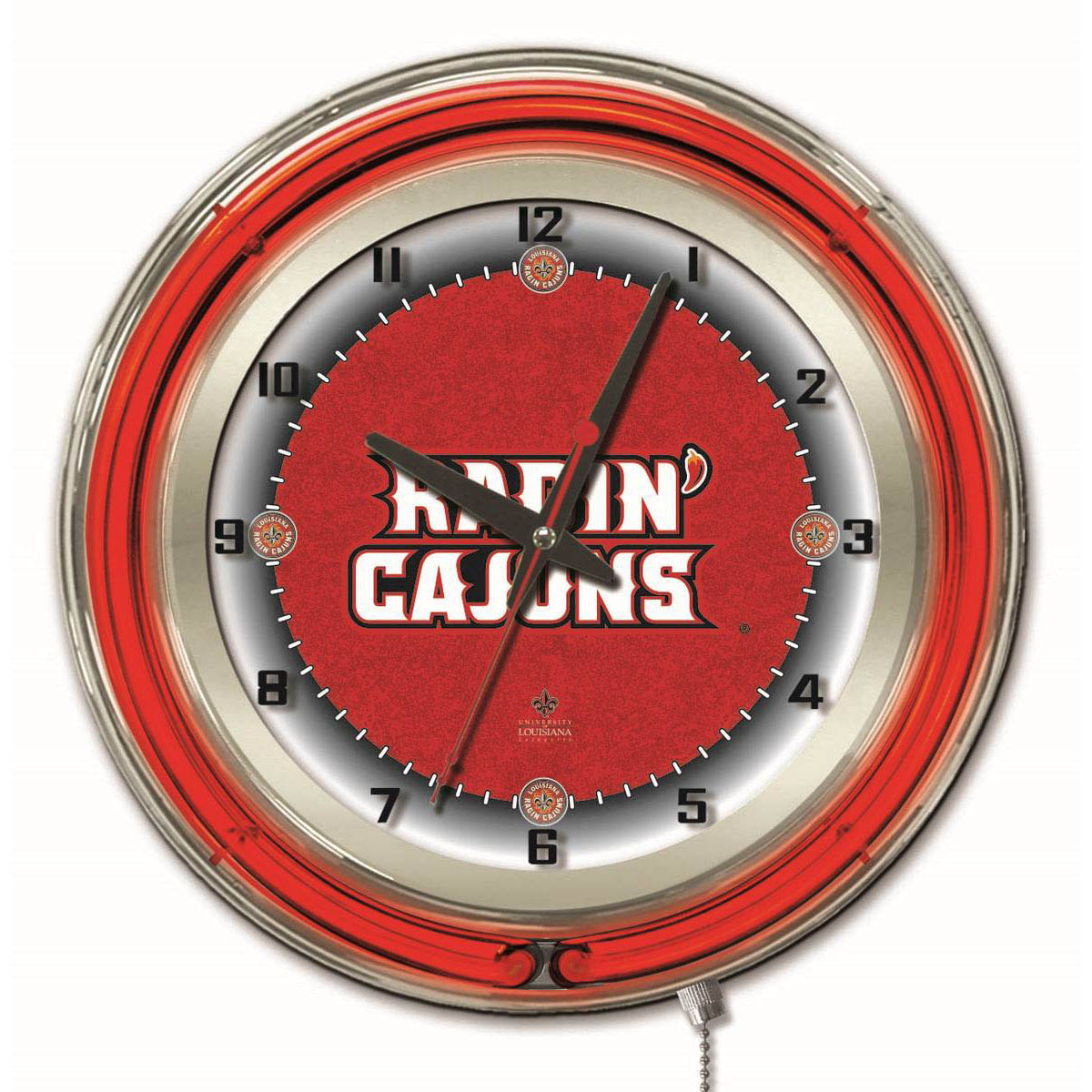 inch Louisiana-Lafayette Neon Clock