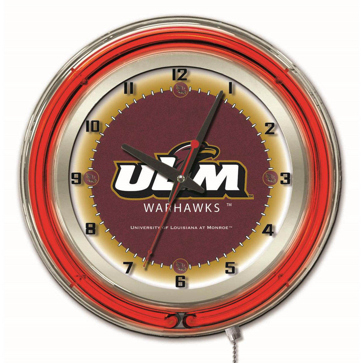inch Louisiana-Monroe Neon Clock