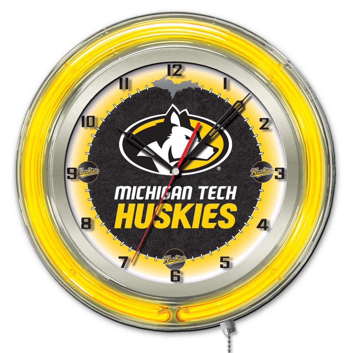 19 inch Michigan Tech Neon Clock
