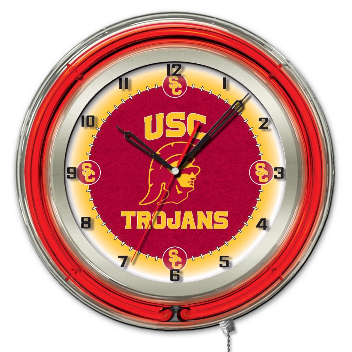 19 inch USC Trojans Neon Clock