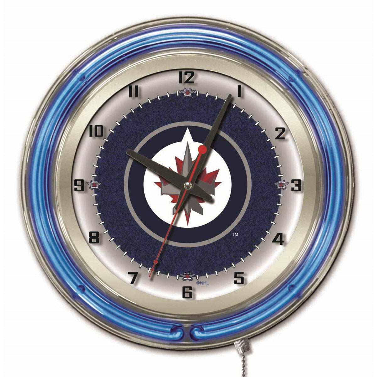 Holland Bar Stool Co. 19 inch Winnipeg Jets Neon Clock Clk19WinJet