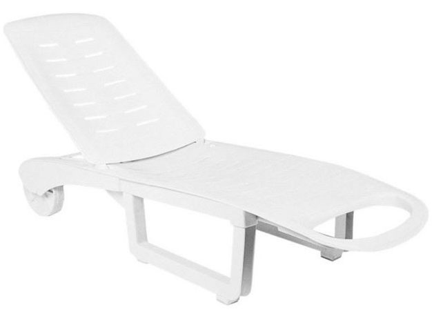 Sundance Adjustable Back White Pool Chaise Lounge Chair: White