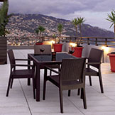 Miami Wickerlook 5 Piece Square Dining Set