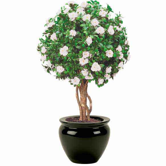 Artificial Outdoor Flowering Azalea Ball With Trunk