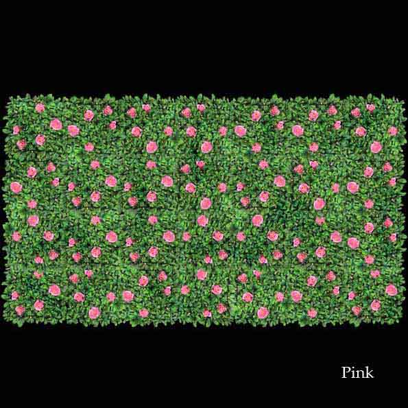 Outdoor Artificial Azalea Bush on Galvanized Metal Screen