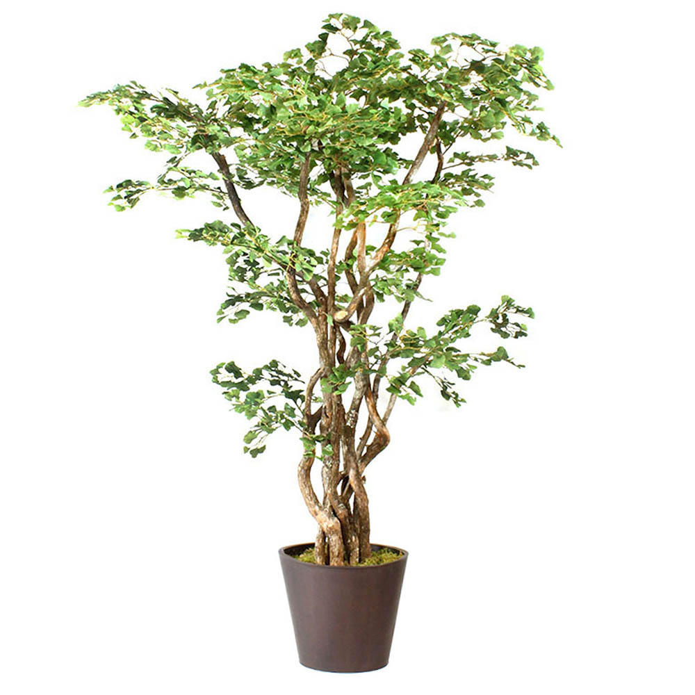 8 foot Artificial Ginkgo Tree Metal Planter